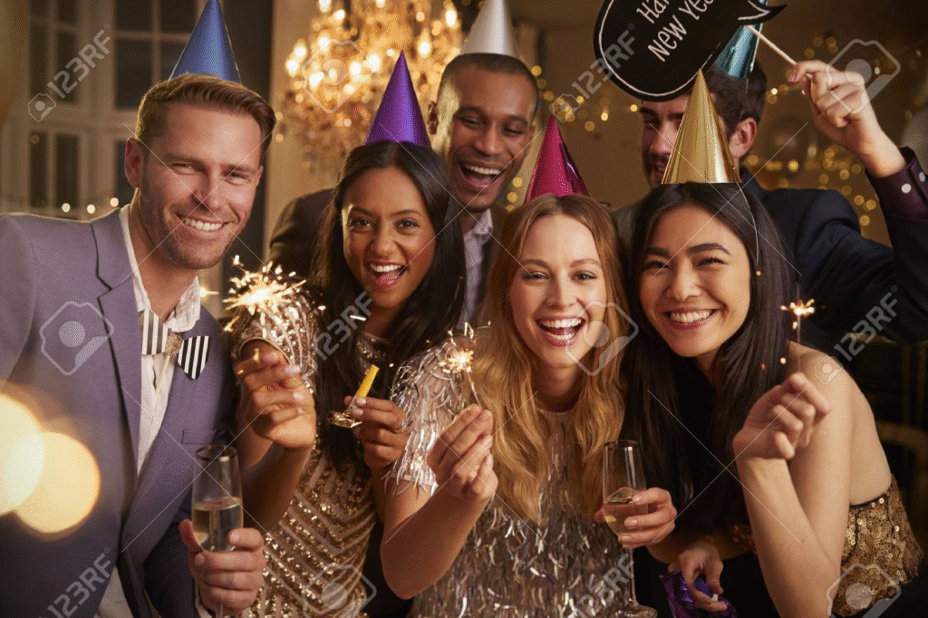 New year enjoy with family